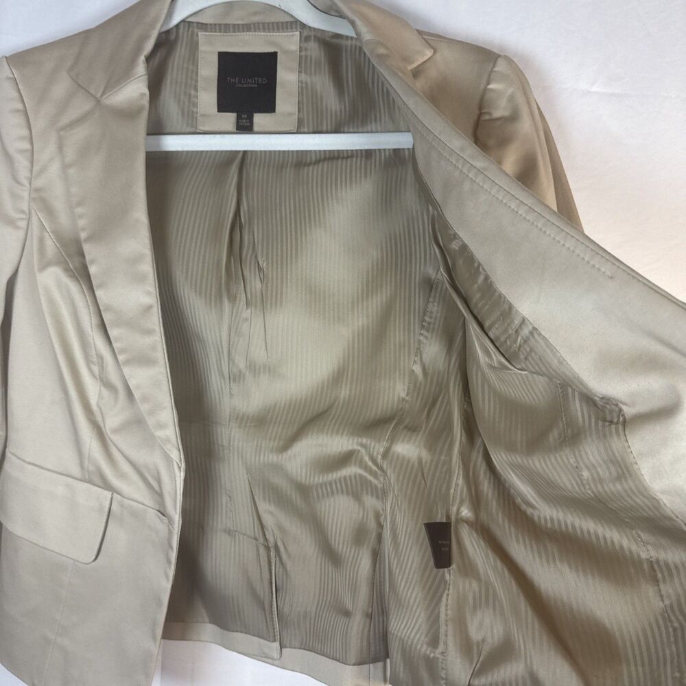 The Limited Khaki Suit Blazer Size XS Preowned 3/4 Sleeves - Picture 7 of 15